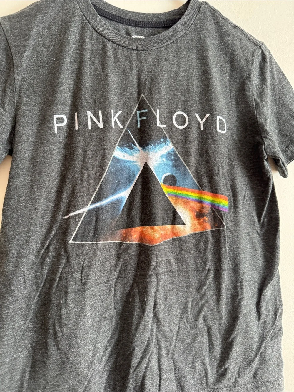 Pink Floyd Black Kids Tee with Prism Rainbow Graphic